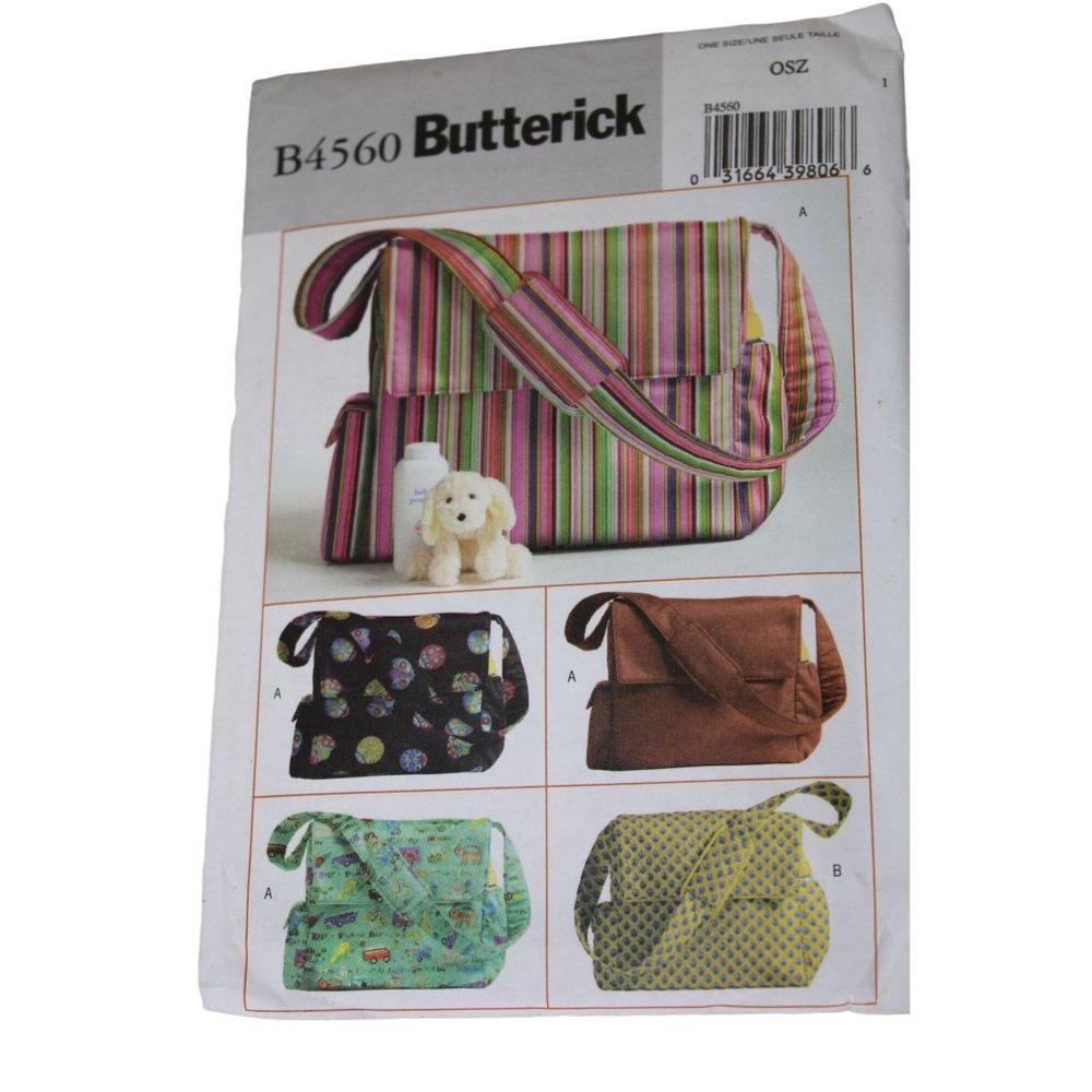 Butterick B4560 Sewing Pattern Diaper Bag UNCUT 91201